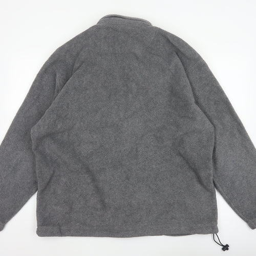 Marks & Spencer Men's Grey XL Fleece Full Zip Basic Jacket Stand Collar
