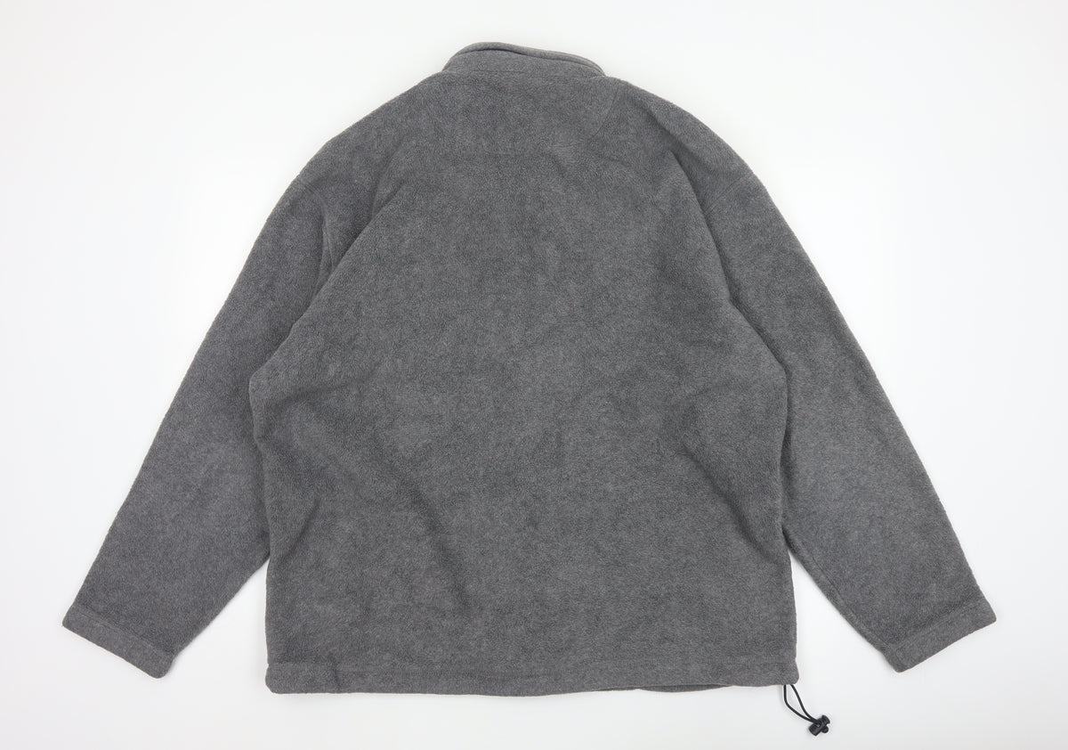 Marks & Spencer Men's Grey XL Fleece Full Zip Basic Jacket Stand Collar