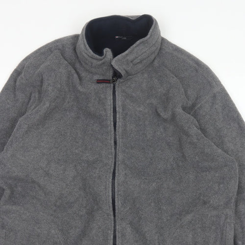 Marks & Spencer Men's Grey XL Fleece Full Zip Basic Jacket Stand Collar