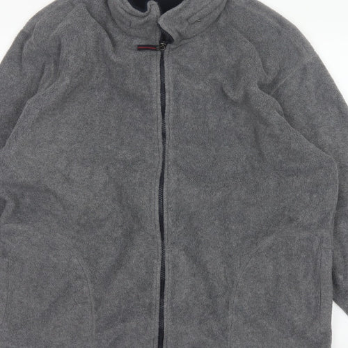 Marks & Spencer Men's Grey XL Fleece Full Zip Basic Jacket Stand Collar