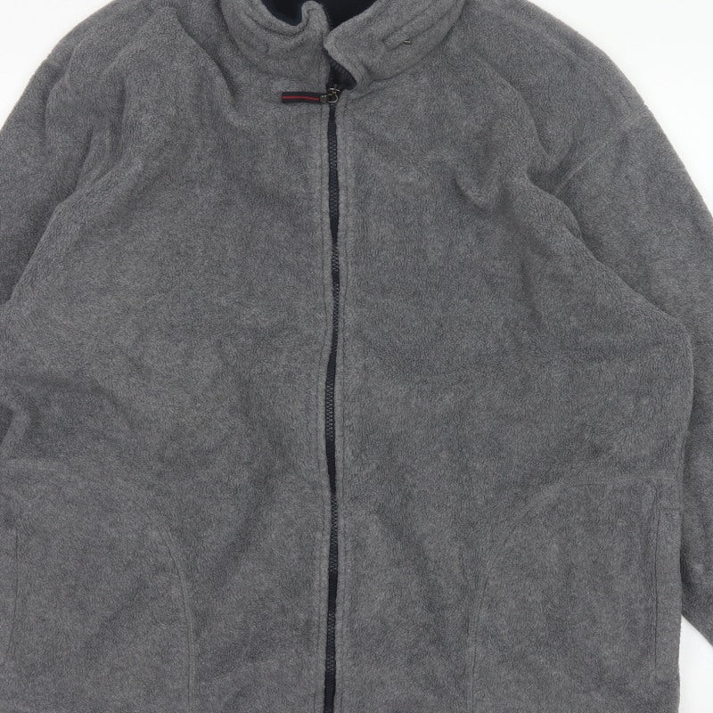 Marks & Spencer Men's Grey XL Fleece Full Zip Basic Jacket Stand Collar