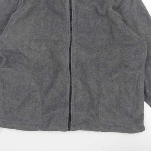 Marks & Spencer Men's Grey XL Fleece Full Zip Basic Jacket Stand Collar