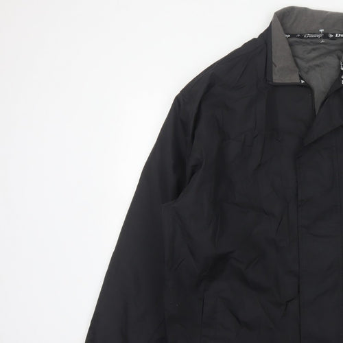 Dunlop Men’s Black L Windbreaker Jacket Full Zip Logo Lined