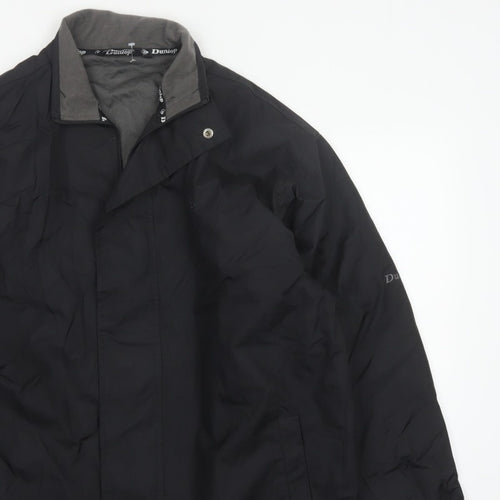 Dunlop Men’s Black L Windbreaker Jacket Full Zip Logo Lined