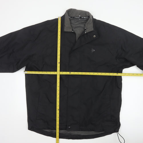 Dunlop Men’s Black L Windbreaker Jacket Full Zip Logo Lined