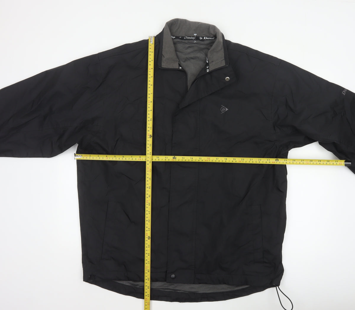 Dunlop Men’s Black L Windbreaker Jacket Full Zip Logo Lined