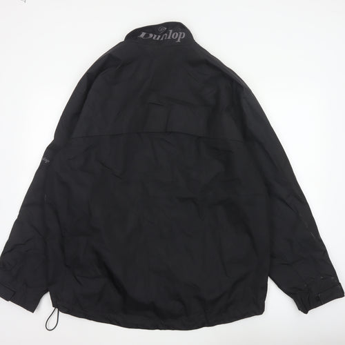 Dunlop Men’s Black L Windbreaker Jacket Full Zip Logo Lined