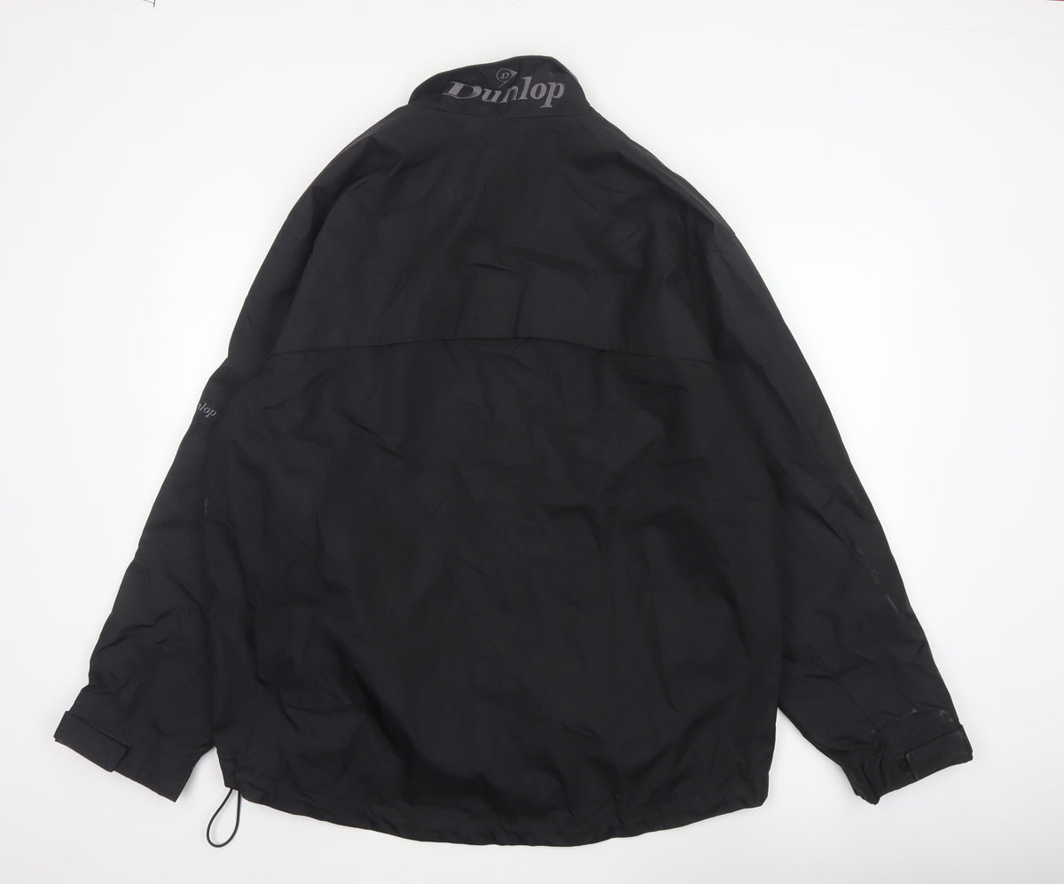 Dunlop Men’s Black L Windbreaker Jacket Full Zip Logo Lined