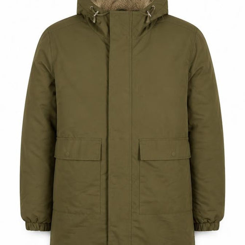 Bellfield Unisex Adults Green L Braka DK Hooded Sherpa Lined Parka