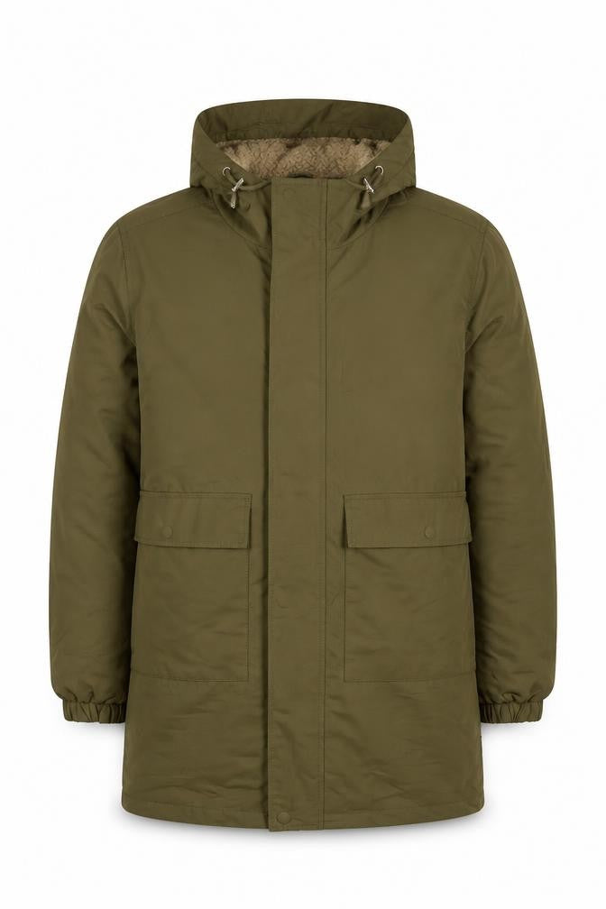 Bellfield Unisex Adults Green L Braka DK Hooded Sherpa Lined Parka