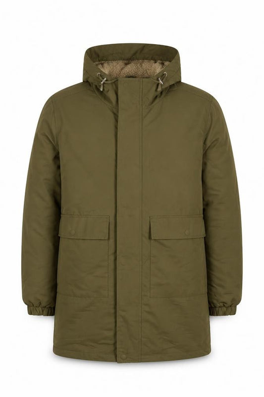 Bellfield Unisex Adults Green L Braka DK Hooded Sherpa Lined Parka