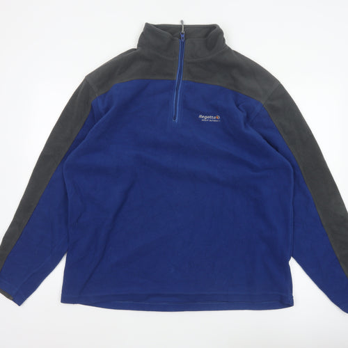 Regatta Men’s Blue Grey XXL 1/4 Zip Fleece Pullover Sweatshirt