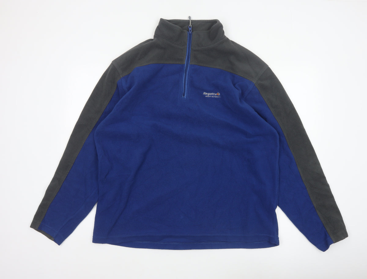 Regatta Men’s Blue Grey XXL 1/4 Zip Fleece Pullover Sweatshirt