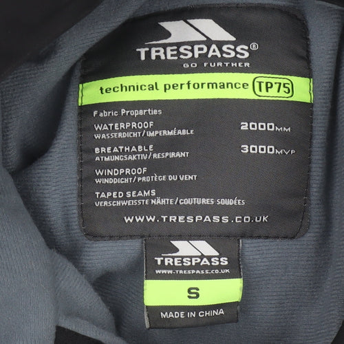 Trespass Men’s Black Red S Hooded Waterproof Ski Windbreaker Jacket