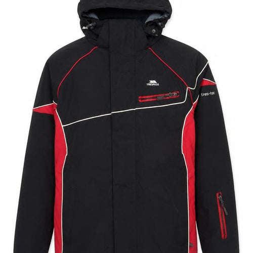 Trespass Men’s Black Red S Hooded Waterproof Ski Windbreaker Jacket