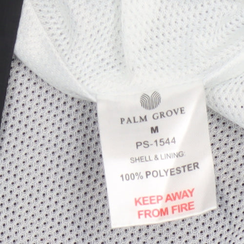 Palm Grove Mens Blue Black M Golf 1/4 Zip Colourblock Pullover