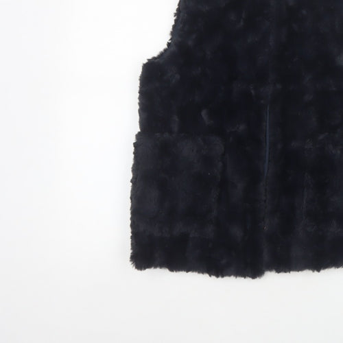 Zara Girls Black Basic Jacket 11-12 Years Faux Fur Lined Waistcoat