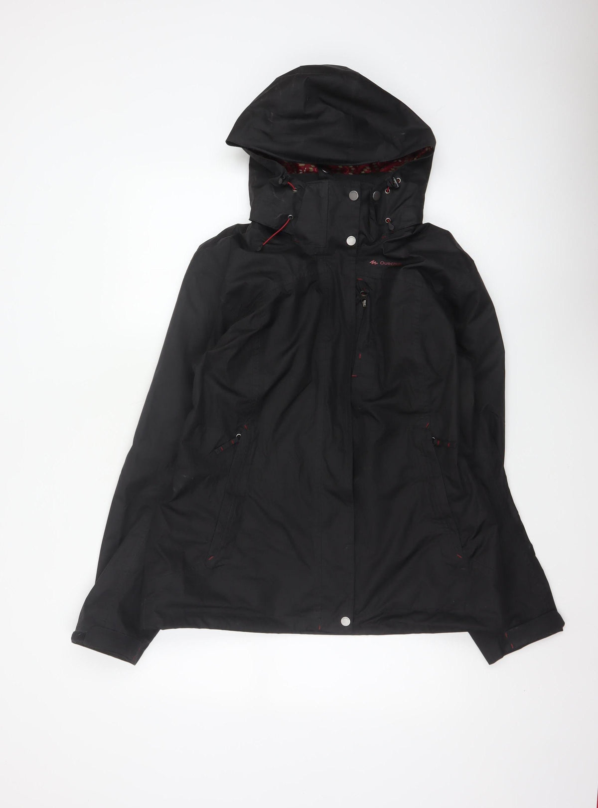 Decathlon Quechua Women’s Black UK 14 Hooded Waterproof Rain Jacket