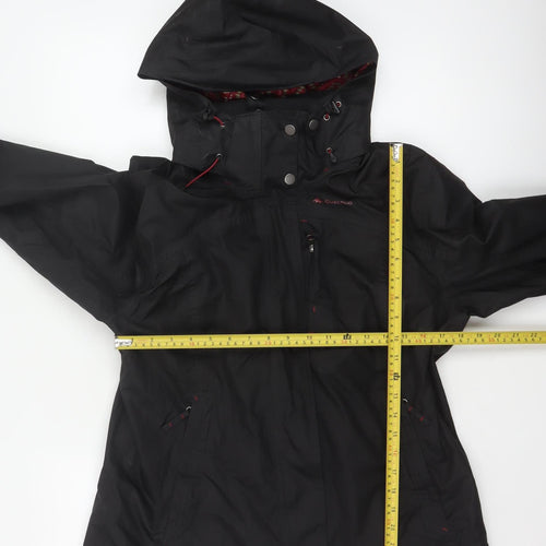 Decathlon Quechua Women’s Black UK 14 Hooded Waterproof Rain Jacket