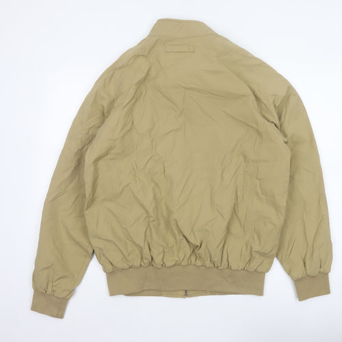 Orvis Men's Beige M Bomber Jacket Cotton Nylon Tartan Lined