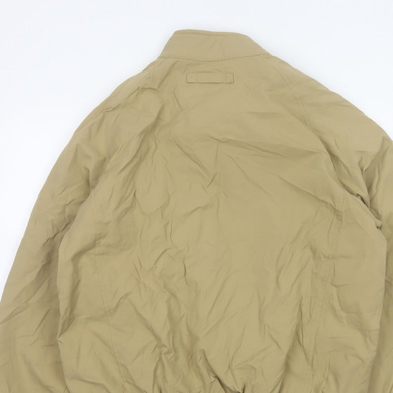 Orvis Men's Beige M Bomber Jacket Cotton Nylon Tartan Lined