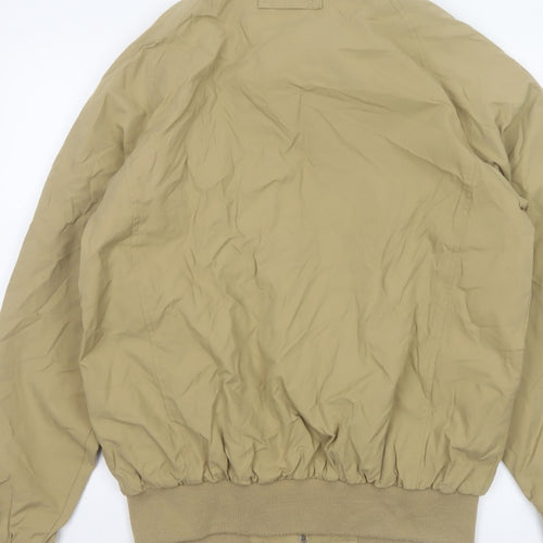 Orvis Men's Beige M Bomber Jacket Cotton Nylon Tartan Lined