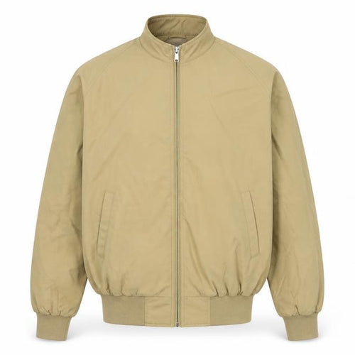 Orvis Men's Beige M Bomber Jacket Cotton Nylon Tartan Lined