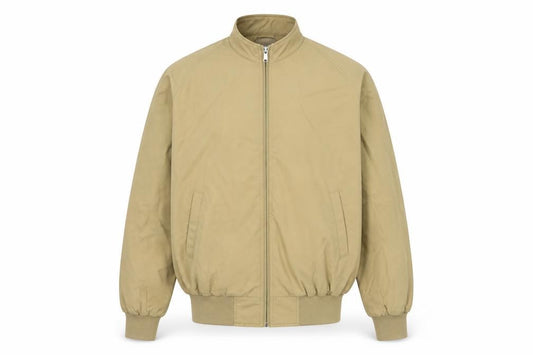 Orvis Men's Beige M Bomber Jacket Cotton Nylon Tartan Lined
