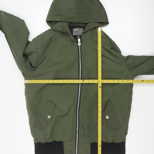 ASOS Men’s Green L Hooded Bomber Jacket Full Zip
