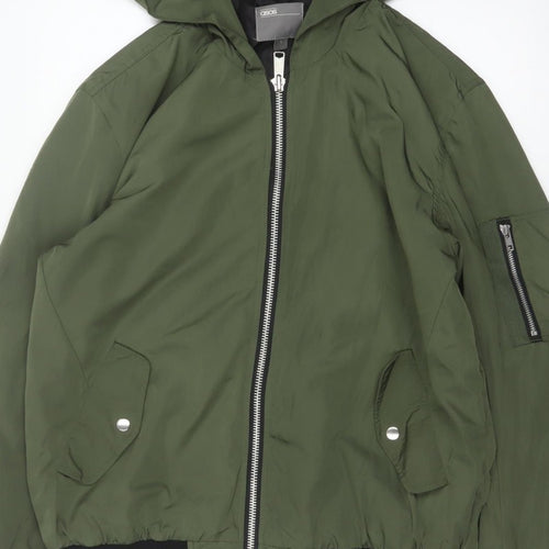 ASOS Men’s Green L Hooded Bomber Jacket Full Zip