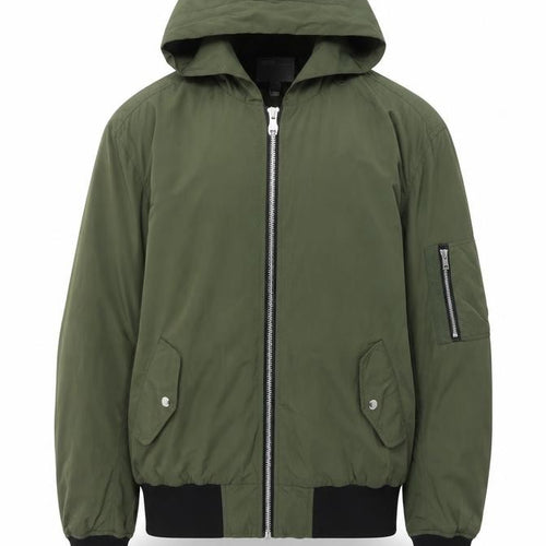ASOS Men’s Green L Hooded Bomber Jacket Full Zip