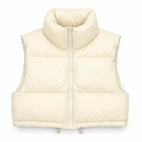 Stradivarius Women Ivory M Padded Puffer Gilet Waistcoat Zip