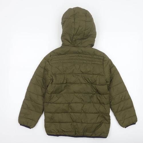 Peter Storm Boys Green 9-10 Years Hooded Puffer Jacket Fleece Lined
