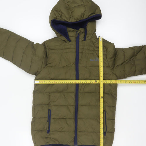 Peter Storm Boys Green 9-10 Years Hooded Puffer Jacket Fleece Lined