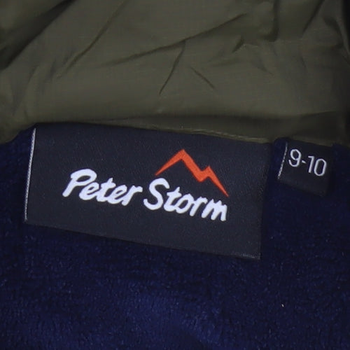 Peter Storm Boys Green 9-10 Years Hooded Puffer Jacket Fleece Lined