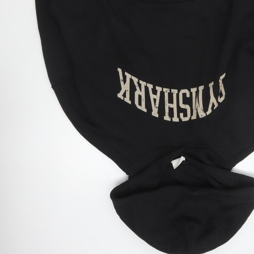 Gymshark Men’s Black XL Pullover Hoodie Graphic Print Pocket Cotton