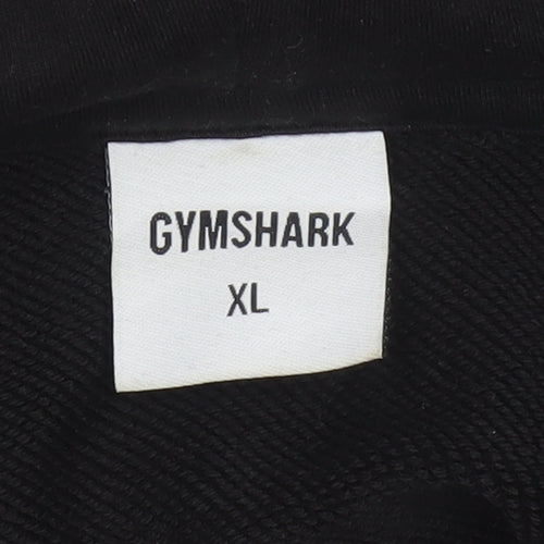 Gymshark Men’s Black XL Pullover Hoodie Graphic Print Pocket Cotton