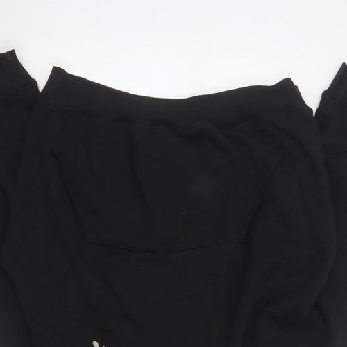 Gymshark Men’s Black XL Pullover Hoodie Graphic Print Pocket Cotton