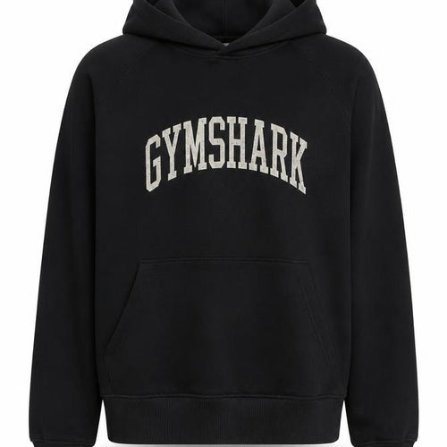 Gymshark Men’s Black XL Pullover Hoodie Graphic Print Pocket Cotton