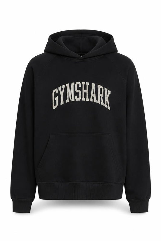 Gymshark Men’s Black XL Pullover Hoodie Graphic Print Pocket Cotton