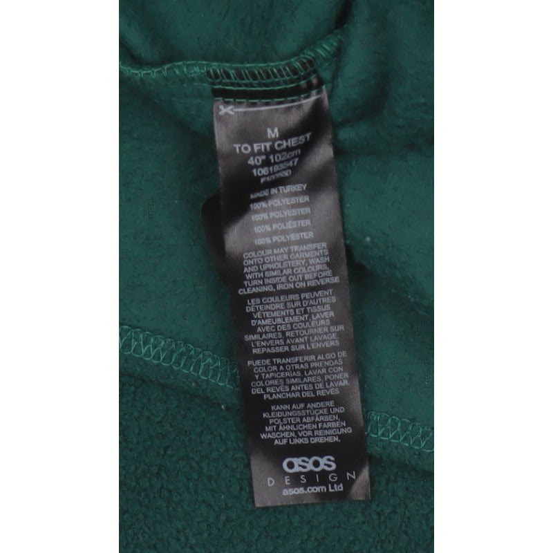 ASOS Design Men’s Green M Fleece Button-Up LA Embroidered Shirt