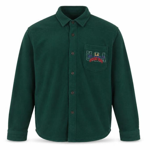 ASOS Design Men’s Green M Fleece Button-Up LA Embroidered Shirt