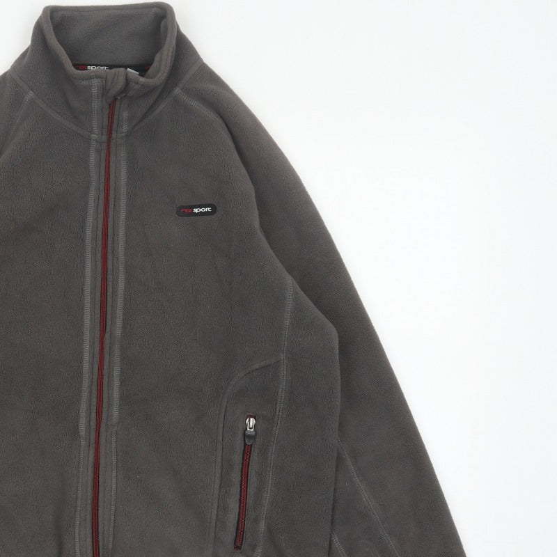 Next Sport Men’s Grey Fleece Jacket Size M Full Zip Outdoor