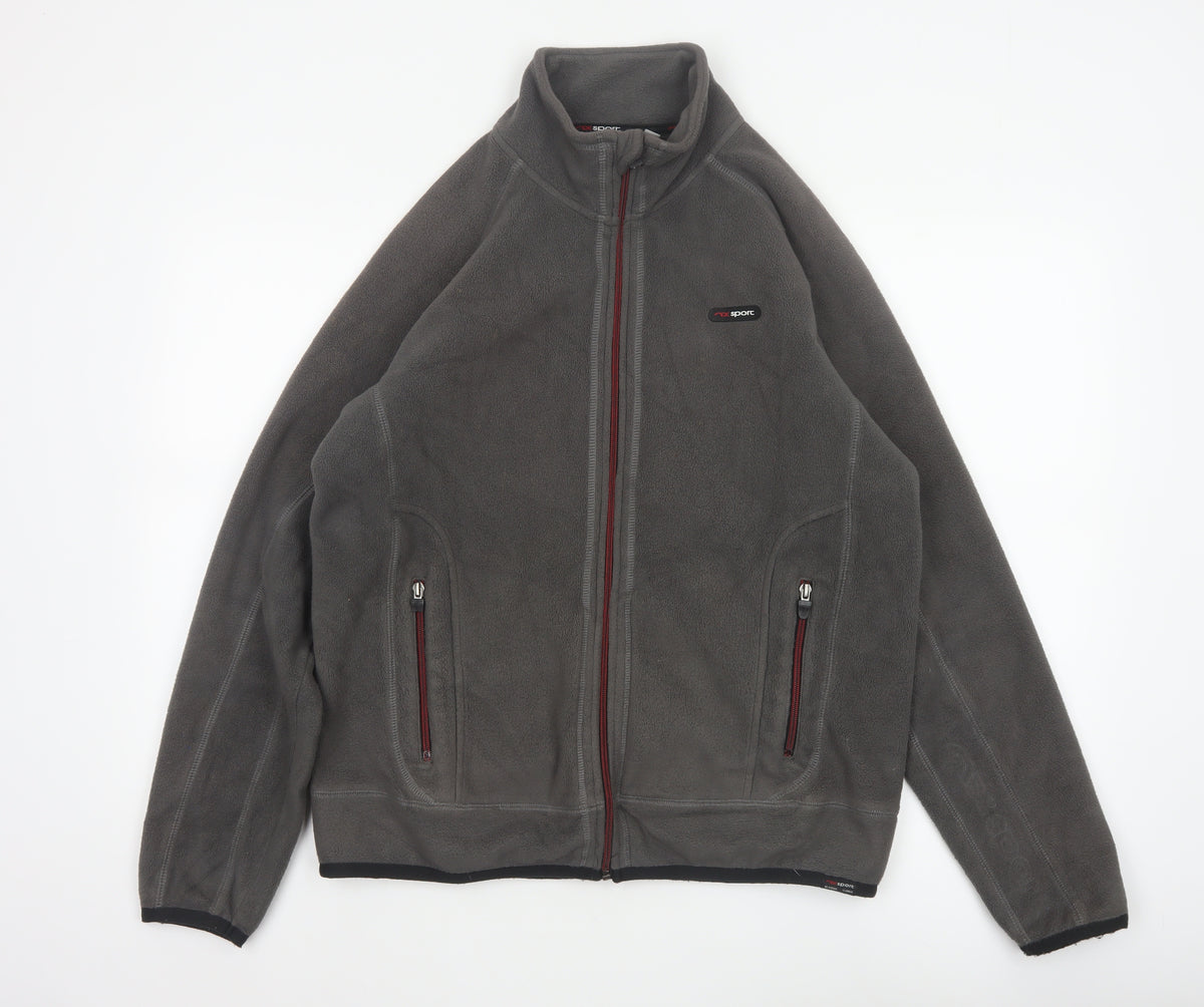 Next Sport Men’s Grey Fleece Jacket Size M Full Zip Outdoor