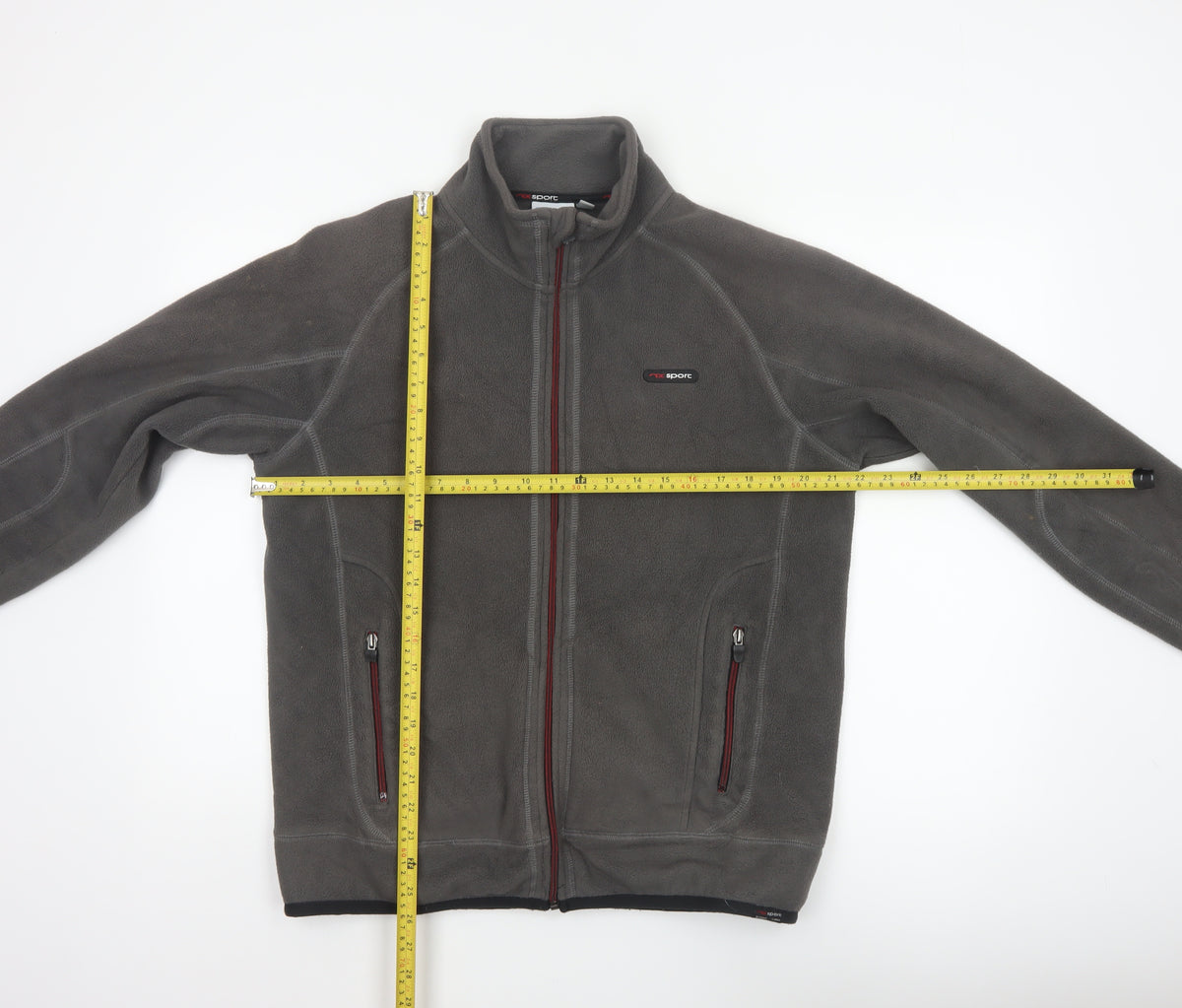 Next Sport Men’s Grey Fleece Jacket Size M Full Zip Outdoor