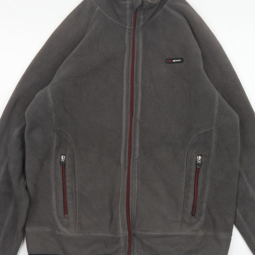 Next Sport Men’s Grey Fleece Jacket Size M Full Zip Outdoor