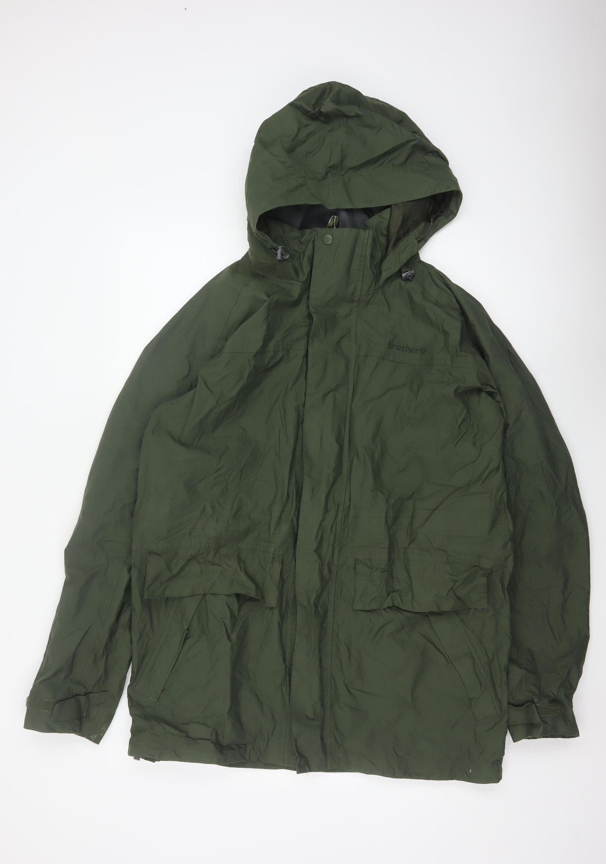 Brasher Men’s Green L Hooded Parka Hiking Jacket