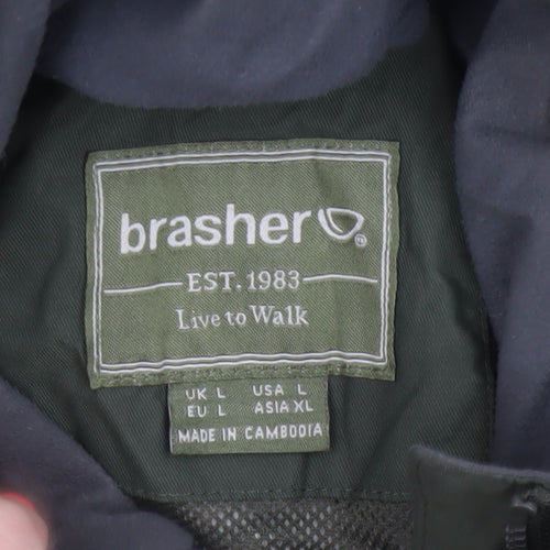 Brasher Men’s Green L Hooded Parka Hiking Jacket
