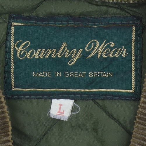 Country Wear Men’s Green L Quilted Nylon Bodywarmer Waistcoat