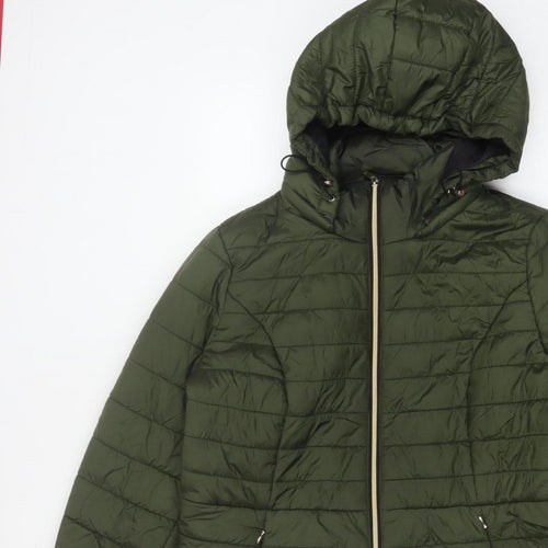 F&F Women’s Green UK 18 Hooded Quilted Puffer Jacket